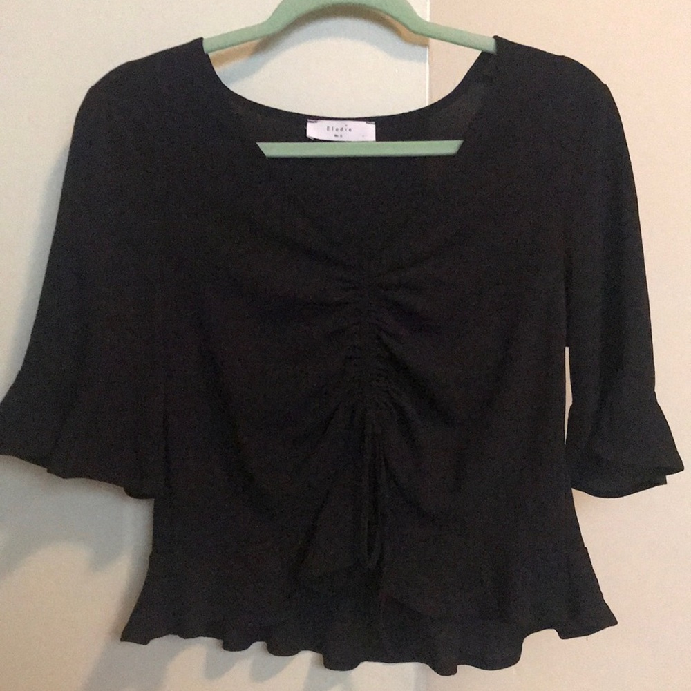 ELODIE cropped blouse size S in color black